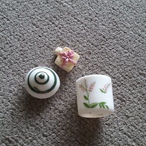 Vintage Miniatures Pot with Lid and Wrapped Gift